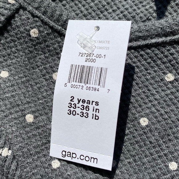 NWT Toddler Girls Gap Gray Waffle Knit Jumpsuit 2T - Picture 4 of 4